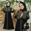 Me & Mommy GOLD ZYVA Black Abaya Set with Pashmina | Saudi Style for Ramadan, Eid & Umrah