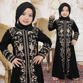 1227 Black Baby Girl Abaya Set with Pashmina | Saudi Style for Ramadan, Eid & Umrah