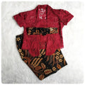 LACE KUTUBARU Baby Kebaya Set with Long Batik Skirt | Traditional Outfit (0–2.5 Years)