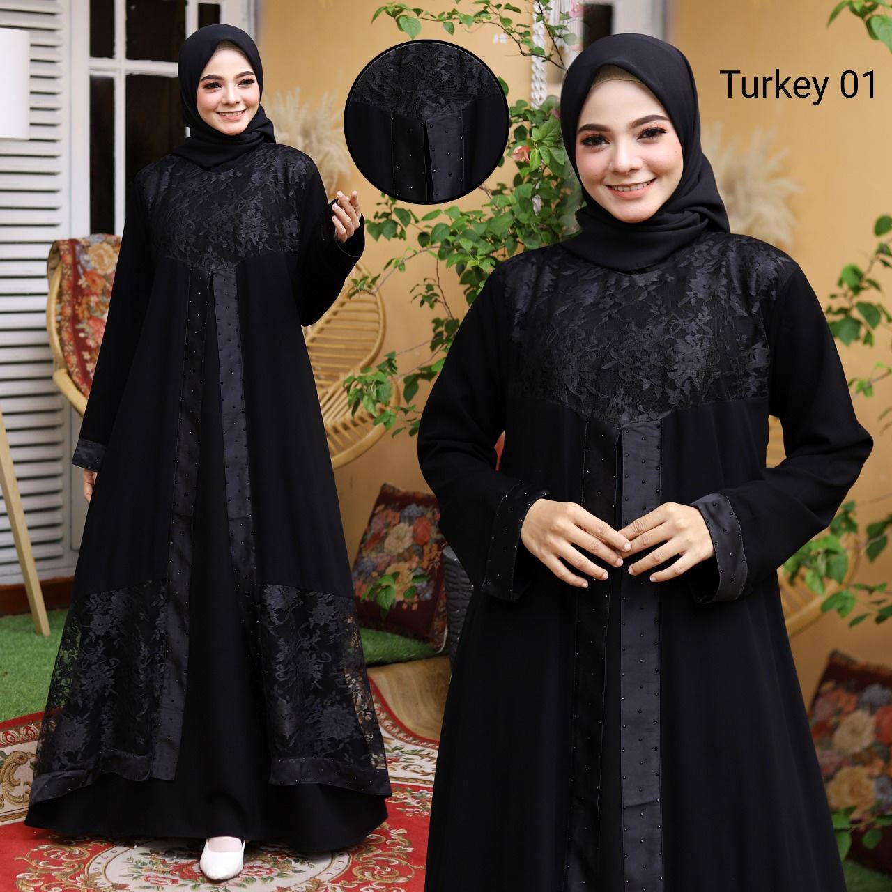Mommy & Me Black Abaya Set with Hijab | Mother–Daughter Matching Outfit for Eid & Ramadan