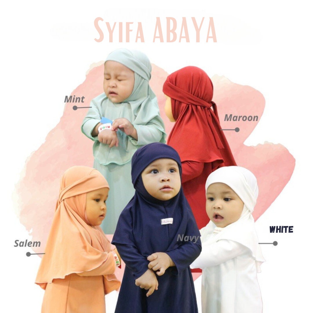 SYIFA Baby Girl Muslim Dress Set | Abaya & Hijab Outfit for 0–3 Years