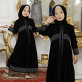 DUBAI 475 Black Baby Girl Abaya | Saudi Style for Ramadan, Eid & Umrah (Abaya Only)