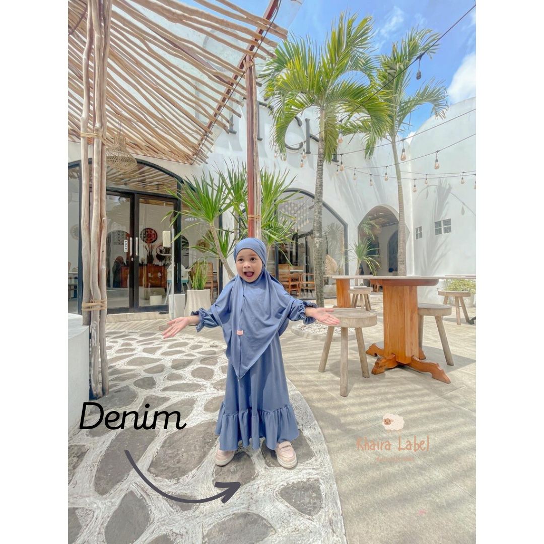 SAFIYYAH Baby Syar’i Hijab Set | Ruffled Abaya Dress for Ramadan & Eid (0–5 Years)