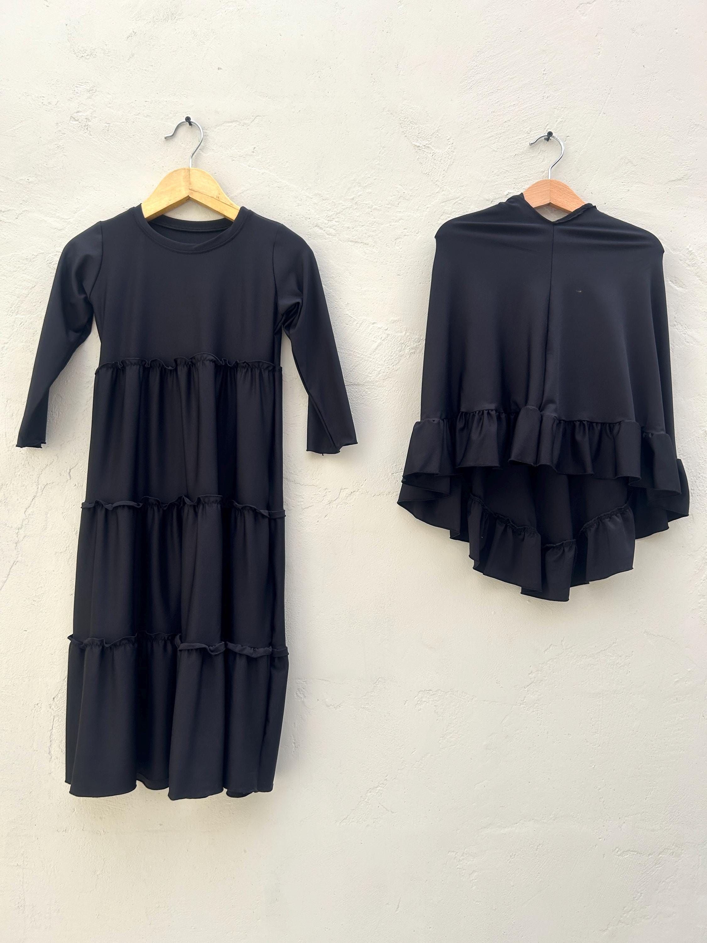 Ruffle Baby Abaya Hijab Set | Muslim Modest Outfit for Girls (0–5 Years)