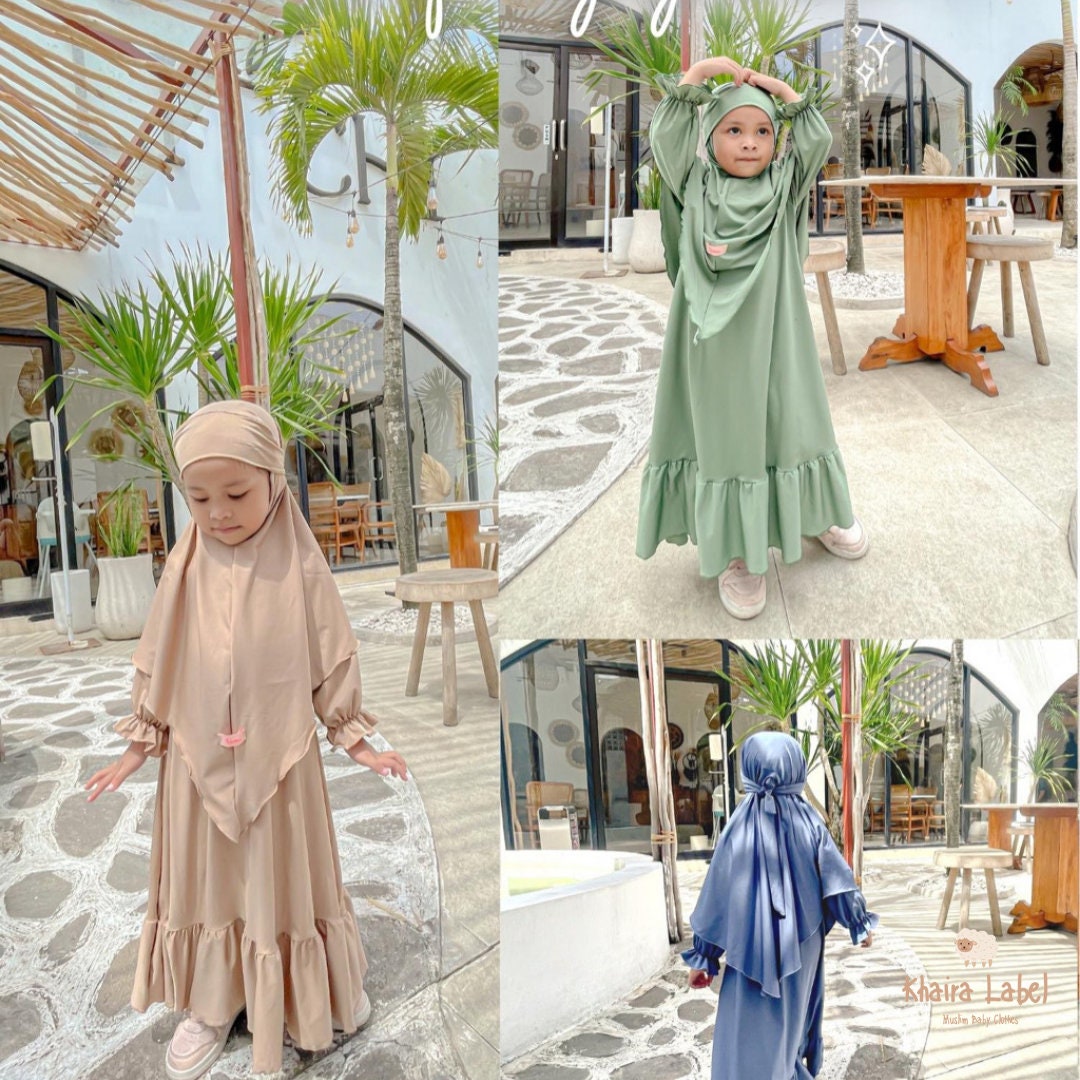 SAFIYYAH Baby Syar’i Hijab Set | Ruffled Abaya Dress for Ramadan & Eid (0–5 Years)