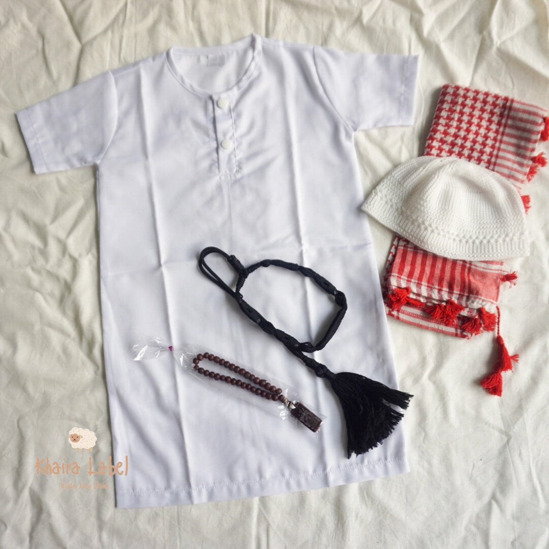 SHALIH Baby Boy Thobe Set | Saudi Style for Ramadan & Eid (0–2 Years)