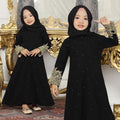 SONIA Black Me & Mommy Abaya Set with Pashmina | Saudi Style for Ramadan, Eid & Umrah