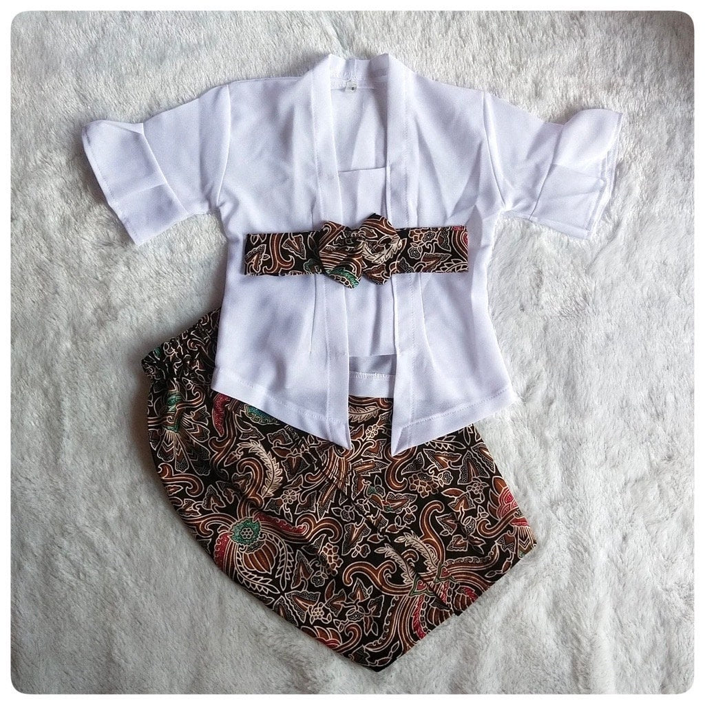SIFON KUTUBARU Baby Kebaya Set with Long Batik Skirt | Traditional Outfit (0–2.5 Years)