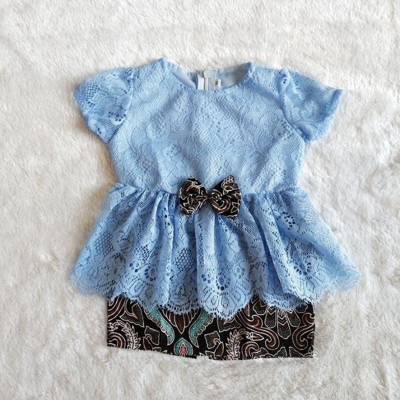 PEPLUM 0-18 months baby Kebaya, baby Kebaya sets SHORT batik skirt, Baby batik sets