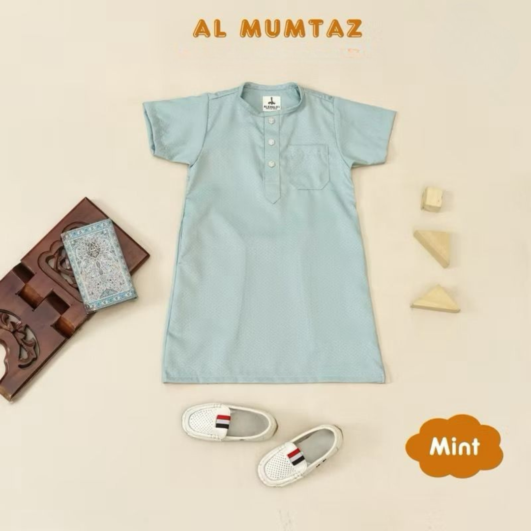 MUMTAZ Baby Boy Short Sleeve Khamis | Arabian Thobe (0–24 Months)