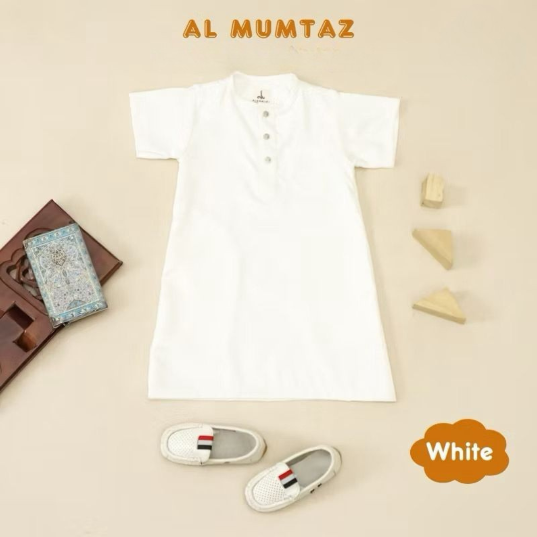 MUMTAZ Baby Boy Short Sleeve Khamis | Arabian Thobe (0–24 Months)