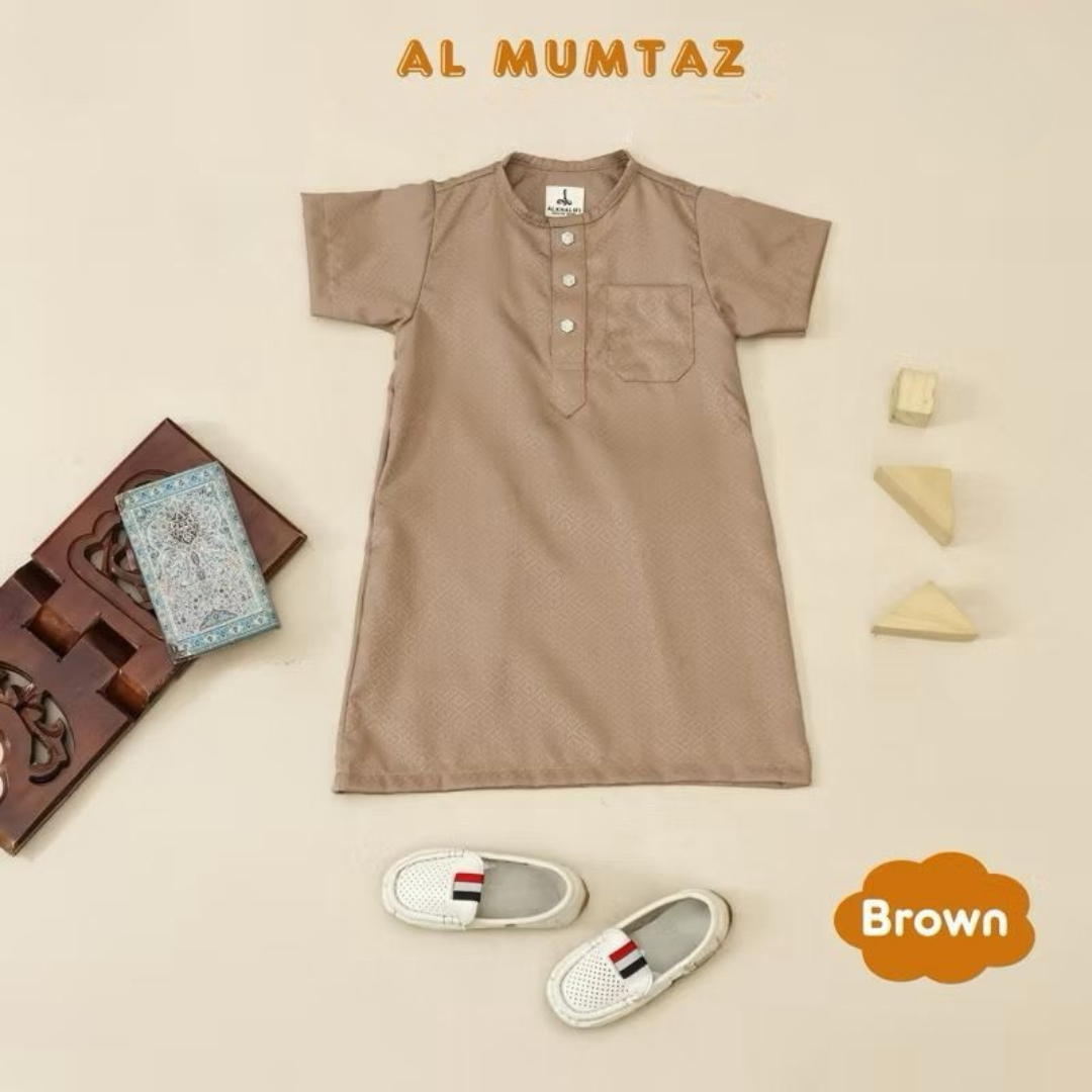 MUMTAZ Baby Boy Short Sleeve Khamis | Arabian Thobe (0–24 Months)