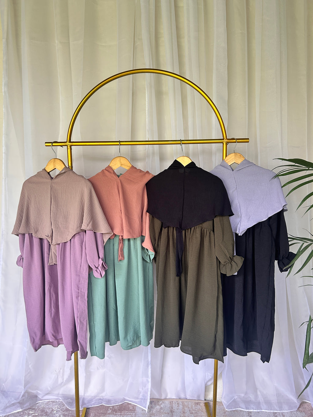 HASNA Baby Abaya Set with Ribbon & Bonnet | Eid & Ramadan Outfit (2–5Y)