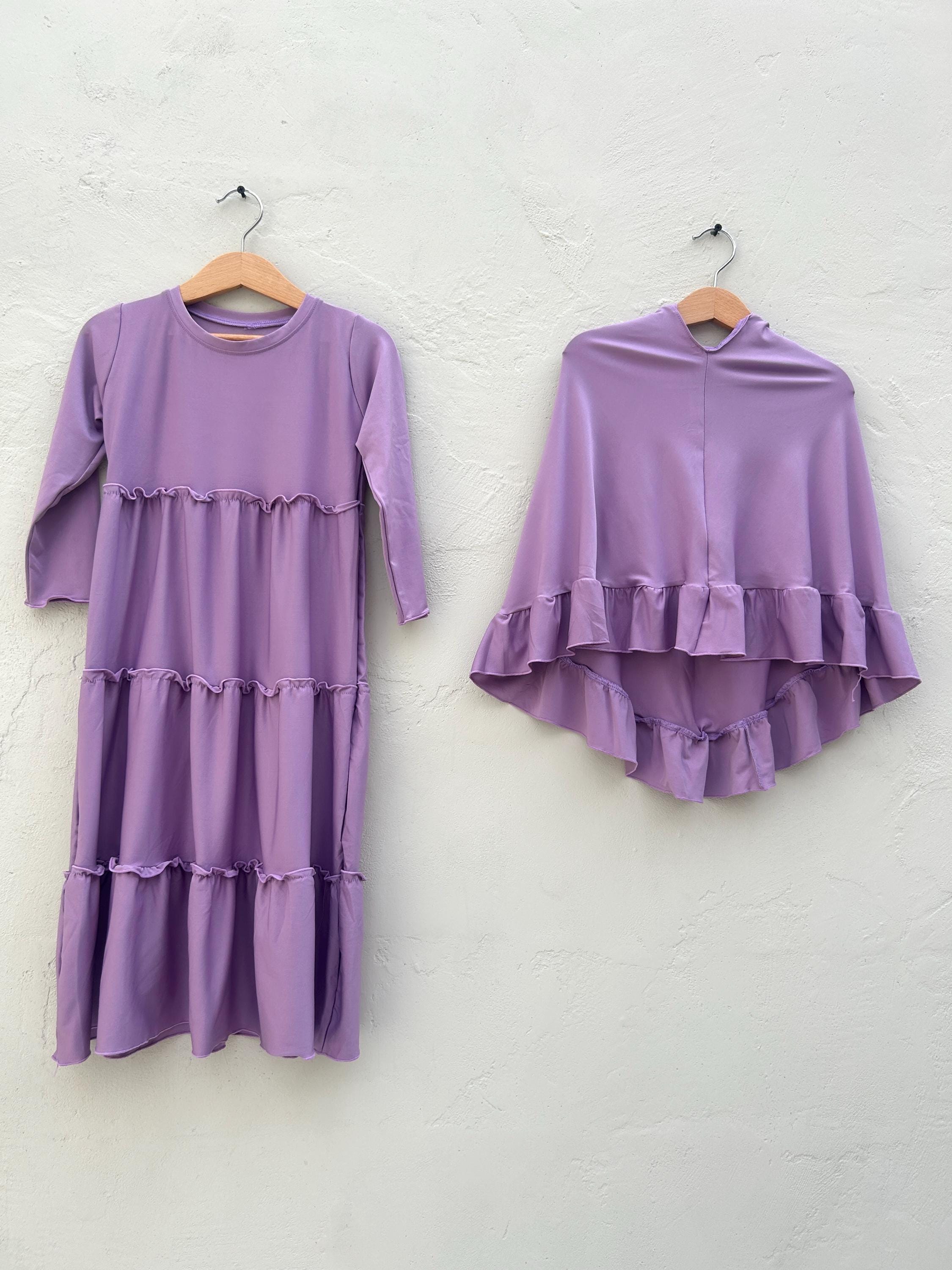 Ruffle Baby Abaya Hijab Set | Muslim Modest Outfit for Girls (0–5 Years)