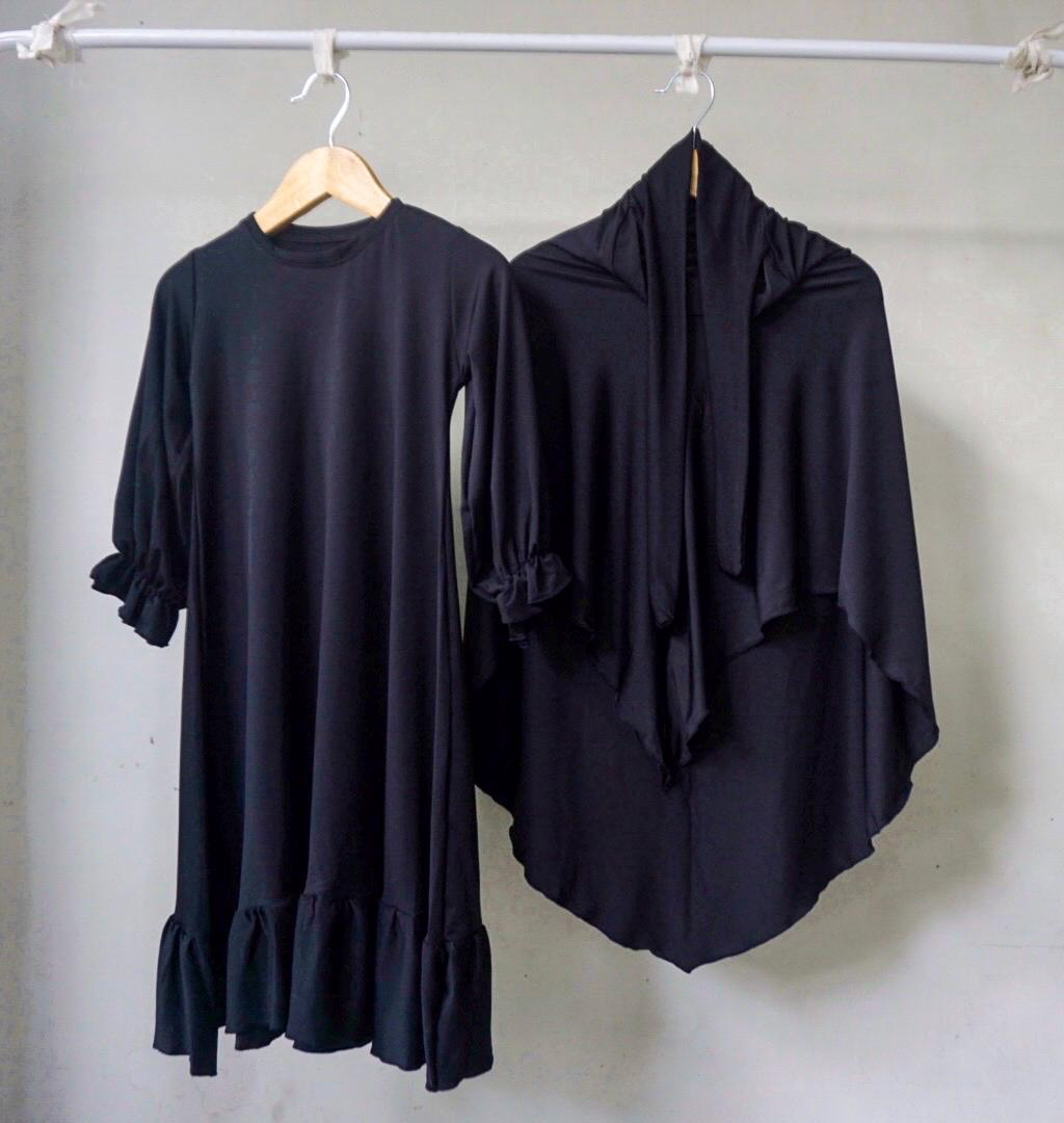 SAFIYYAH Baby Syar’i Hijab Set | Ruffled Abaya Dress for Ramadan & Eid (0–5 Years)