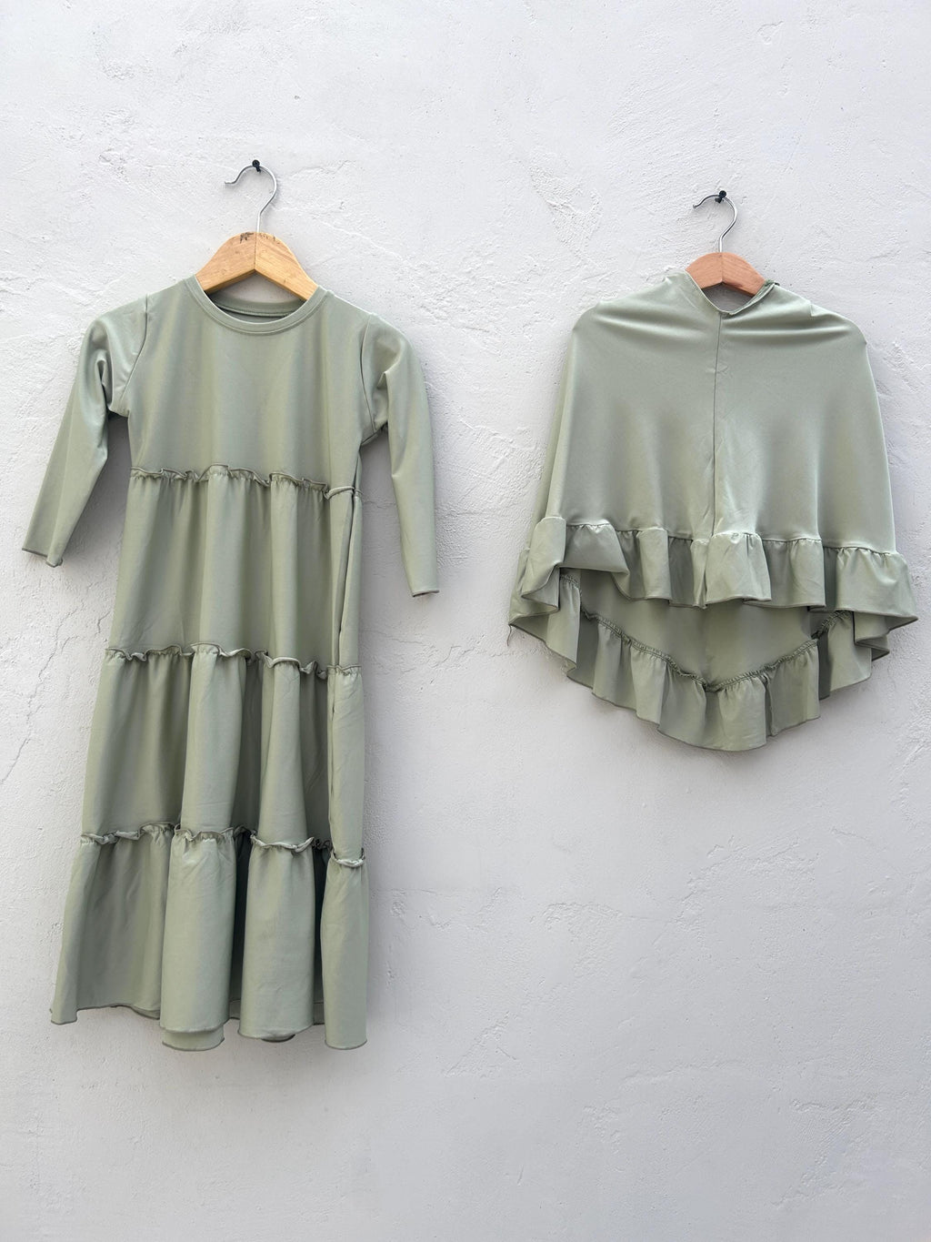 Ruffle Baby Abaya Hijab Set | Muslim Modest Outfit for Girls (0–5 Years)