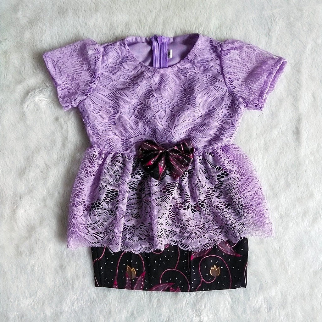 PEPLUM 0-18 months baby Kebaya, baby Kebaya sets SHORT batik skirt, Baby batik sets