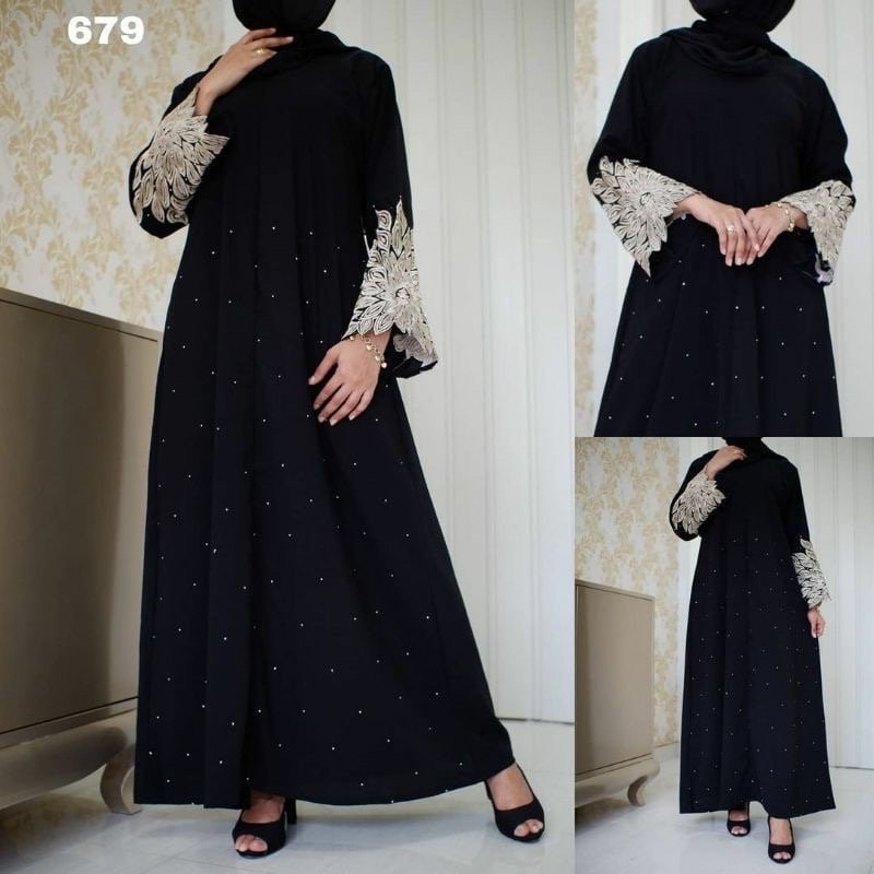 SONIA Black Me & Mommy Abaya Set with Pashmina | Saudi Style for Ramadan, Eid & Umrah