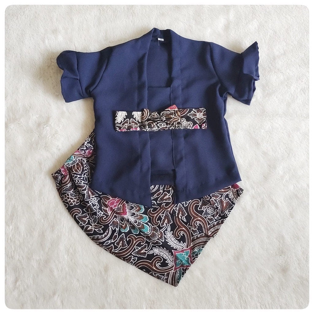 SIFON KUTUBARU Baby Kebaya Set with Long Batik Skirt | Traditional Outfit (0–2.5 Years)