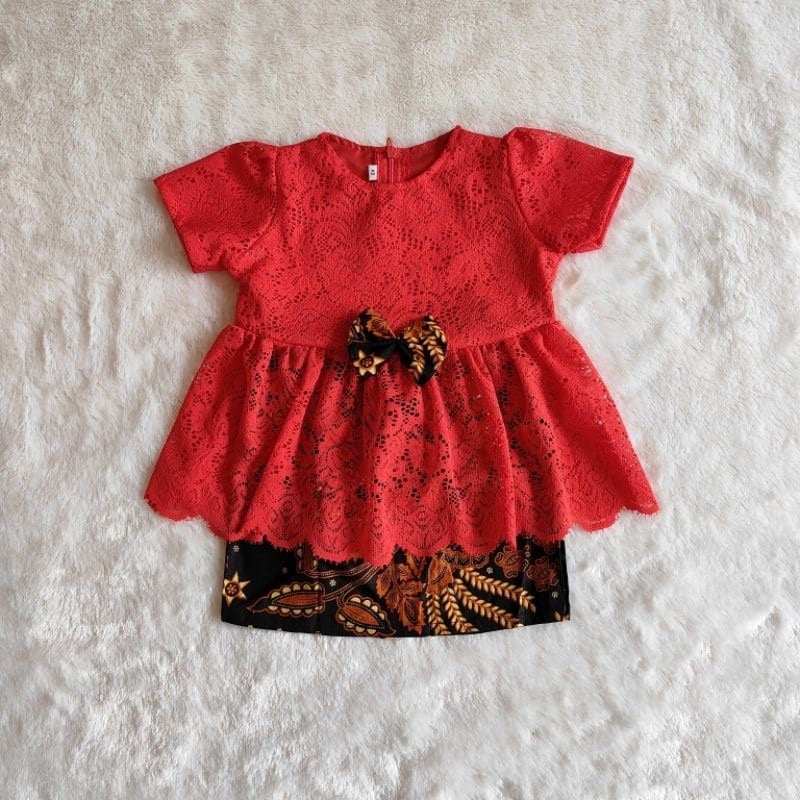 PEPLUM 0-18 months baby Kebaya, baby Kebaya sets SHORT batik skirt, Baby batik sets